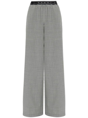 Marni Loose-fitting Trousers With Check Pattern, Women's, Black - MARNI - BALAAN 1