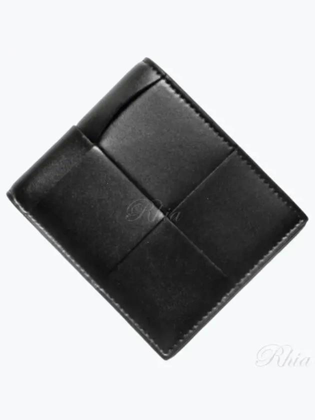 Maxi Intrecciato Coinpurse Half Wallet Black - BOTTEGA VENETA - BALAAN 2