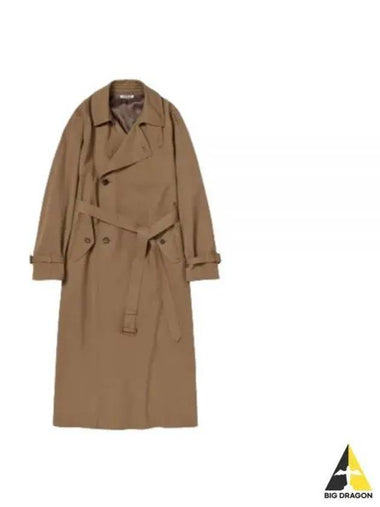 WASHED FINX CHAMBRAY TRENCH COAT LIGHT BROWN A23AC01CG Fins - AURALEE - BALAAN 1