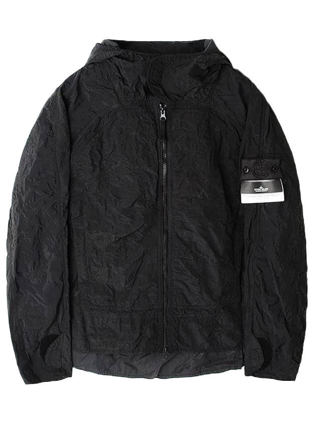 Men's Shadow Project Nylon Metal Waffle Print Hooded Jacket Black - STONE ISLAND - BALAAN 1