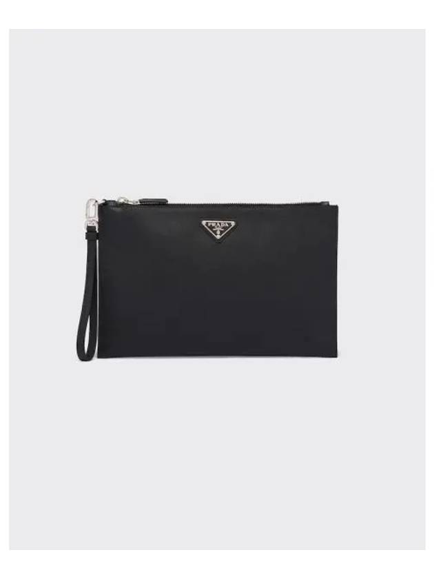 Saffiano Leather Clutch Bag Black - PRADA - BALAAN 2