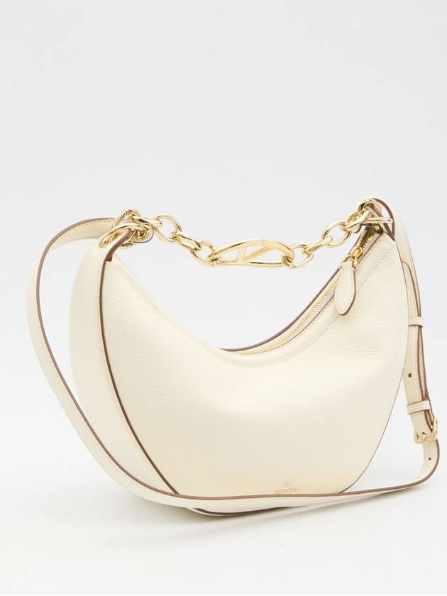 V Logo Zip-Up Medium Tote Bag Ivory - VALENTINO - BALAAN 3