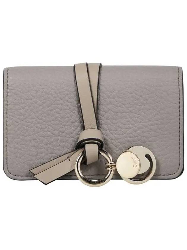 Alphabet Leather Flap Card Wallet Grey - CHLOE - BALAAN 3