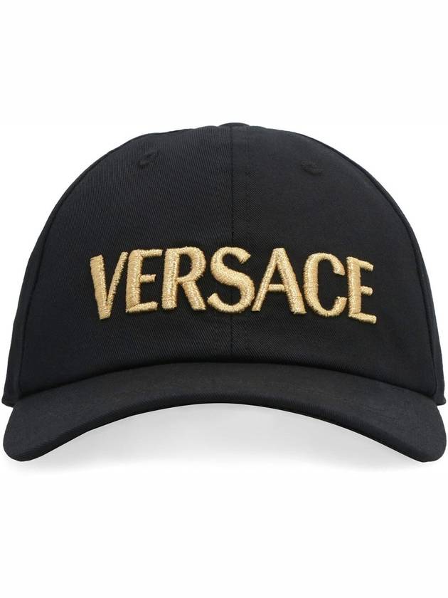 Embroidered Logo Ball Cap Black - VERSACE - BALAAN 3