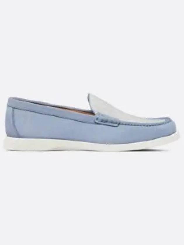 Granville Loafers Blue Suede and Gray White Oblique Jacquard - DIOR - BALAAN 2