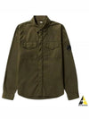 Lens Wappen Gabardine Overshirt Zip Up Jacket Ivy Green - CP COMPANY - BALAAN 2