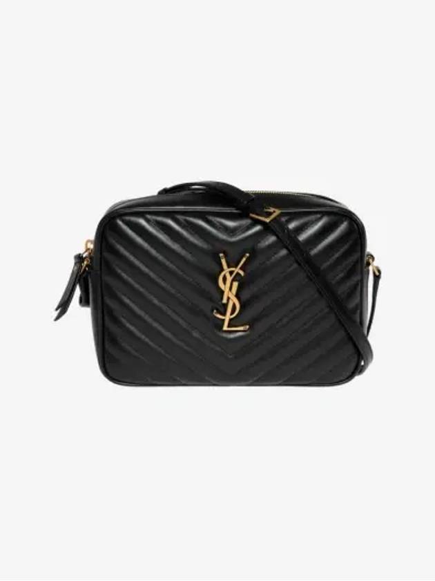 Lou Logo Quilting Cross Bag Black - SAINT LAURENT - BALAAN 3