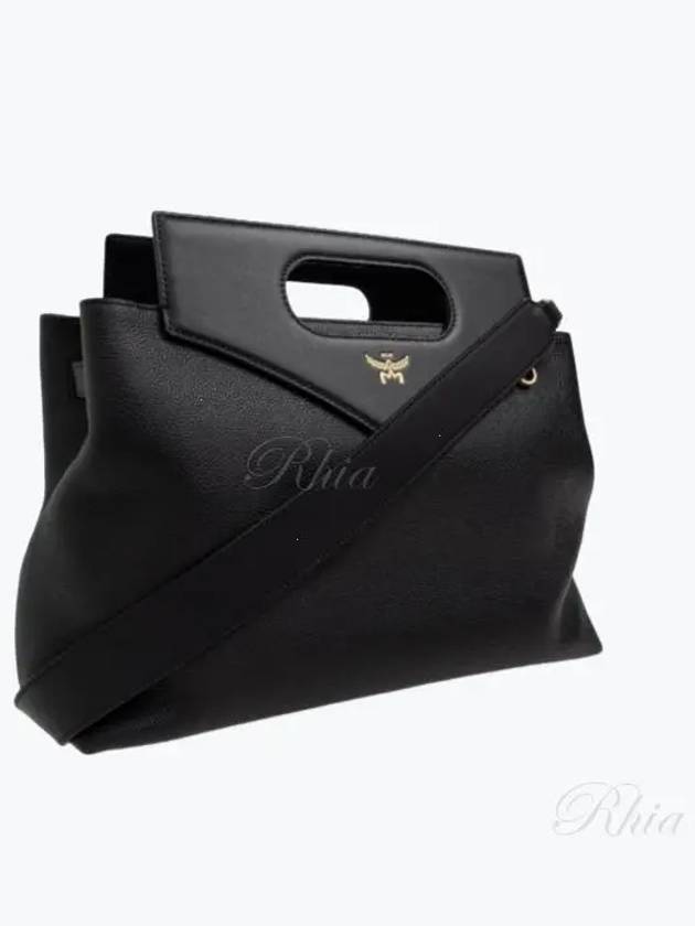 Embossed Leather Soft Diamond Cross Bag Black - MCM - BALAAN 2