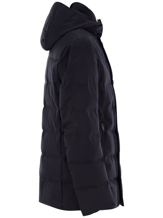 Double-breasted down jacket with hood - FAY - BALAAN 3