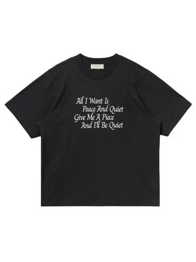 Give Me a Peace Print Short Sleeve T Shirt Black Tee - MUSEUM OF PEACE & QUIET - BALAAN 1