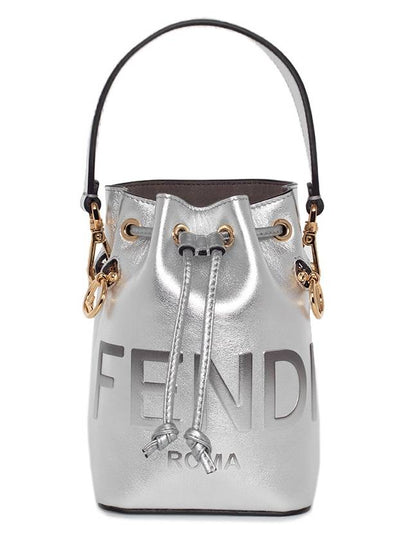 Mon Tresor Logo Small Bucket Bag Silver - FENDI - BALAAN 2