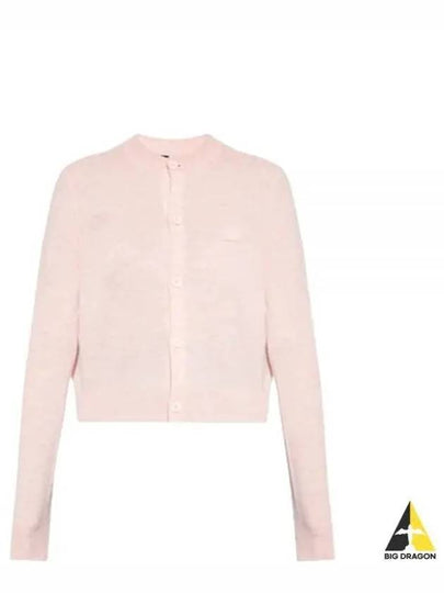 Face Patch Crop Cardigan Pink - ACNE STUDIOS - BALAAN 2