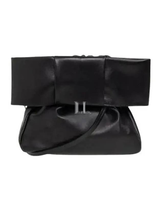 Bow Ribbon Medium Leather Shoulder Bag Black - JIL SANDER - BALAAN 2