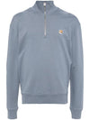 Fox Head Patch Half Zipper Sweatshirt Moonlight Blue - MAISON KITSUNE - BALAAN 1