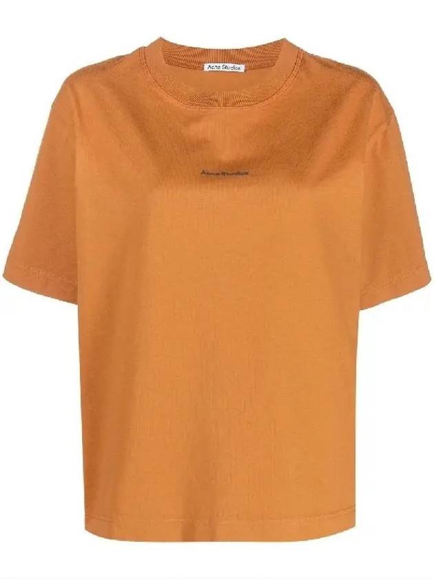 Logo Crew Neck Short Sleeve T-Shirt Orange - ACNE STUDIOS - BALAAN 2