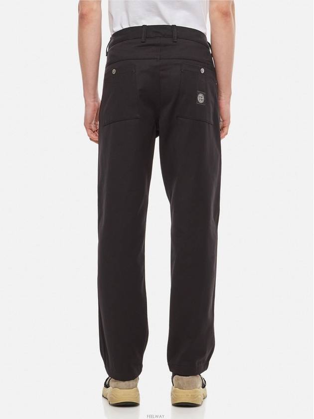 Men's Logo Chino Straight Pants Black - STONE ISLAND - BALAAN 3