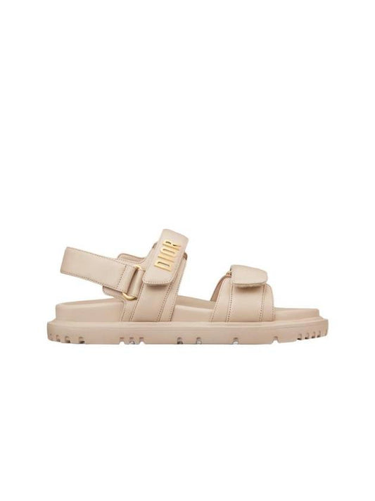 Dioract Strap Lambskin Sandals Beige - DIOR - BALAAN 1