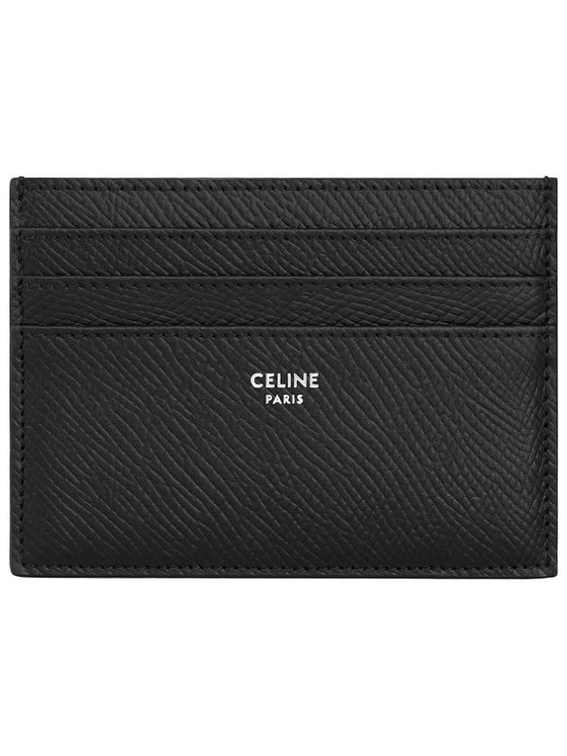 Grained Calfskin Large Card Wallet Black - CELINE - BALAAN 2