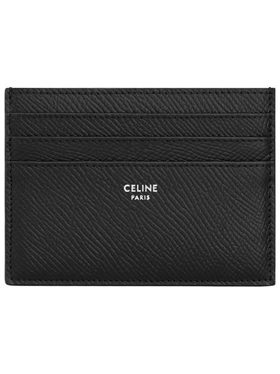 Grained Calfskin Large Card Wallet Black - CELINE - BALAAN 2