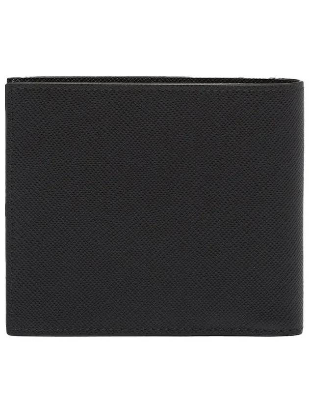 Triangle Logo Embossing Half Wallet Black - PRADA - BALAAN 3