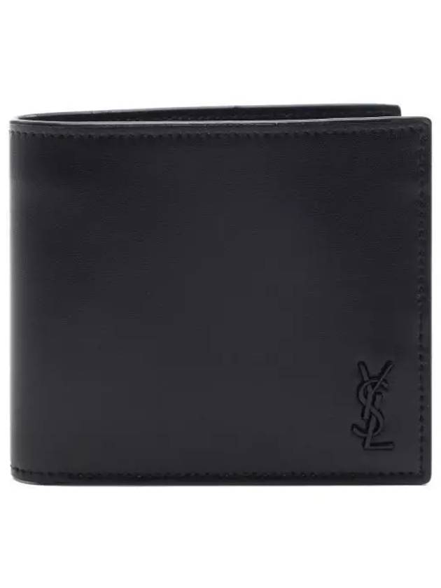 Tiny Cassandre Monogram Half Wallet Black - SAINT LAURENT - BALAAN 2