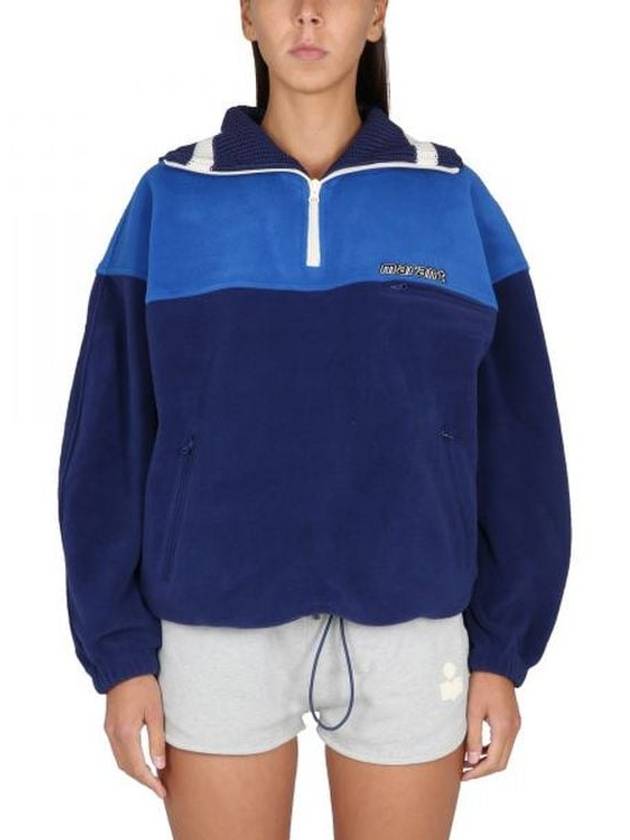 Malti Zip-Up Fleece Sweatshirt Blue - ISABEL MARANT - BALAAN 2