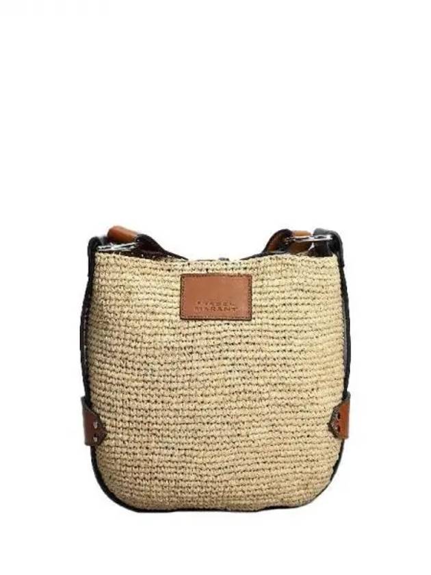 BAYIA logo patch raffia shoulder bag - ISABEL MARANT ETOILE - BALAAN 1