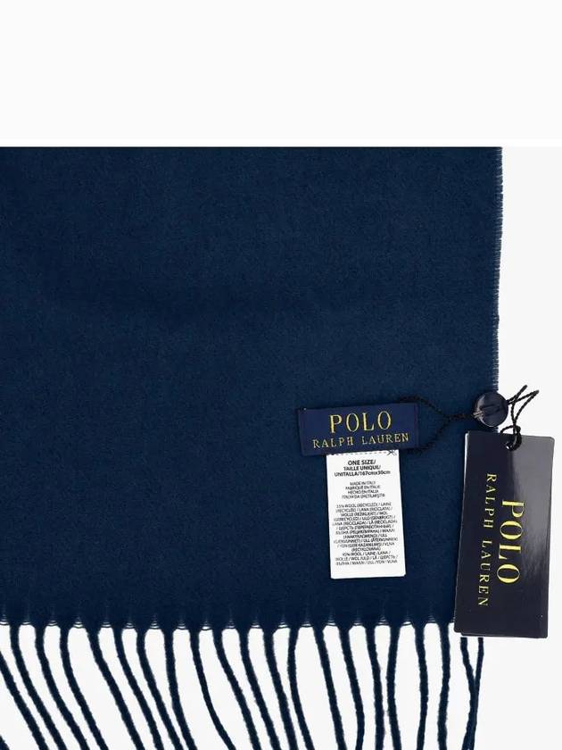 PC0476 411 Pony Embroidery Recycled Wool Muffler Scarf - POLO RALPH LAUREN - BALAAN 4