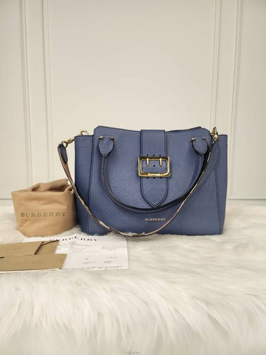 Daol Beomeo Branch Buckle Tote Bag Blue 4049577 Condition B - BURBERRY - BALAAN 1