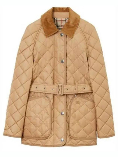 Diamond Quilted Nylon Jacket Beige - BURBERRY - BALAAN 2