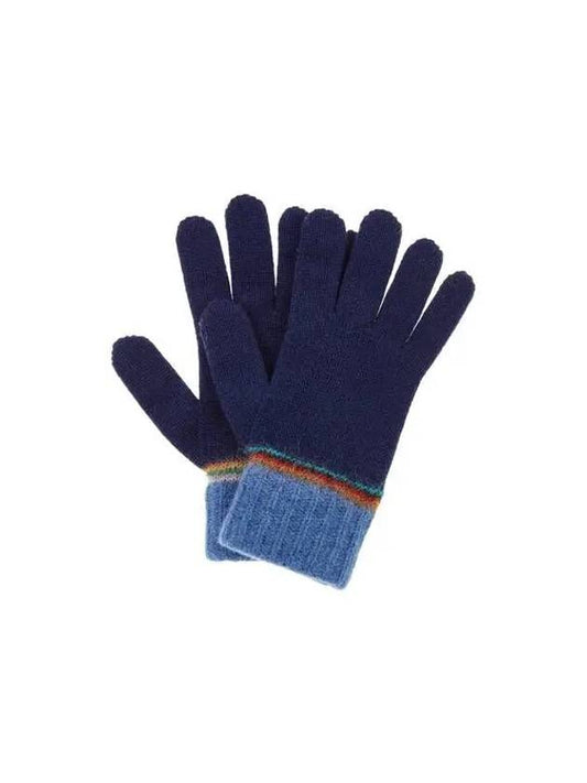 30 9 29 Hairy Stripe Wool Gloves Navy 270989 - PAUL SMITH - BALAAN 1