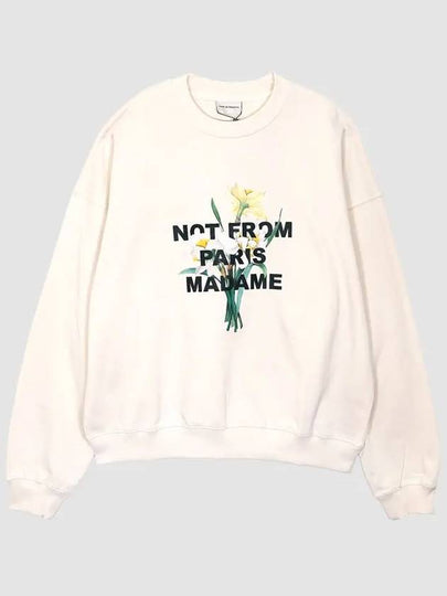 Flower Slogan Logo Sweatshirt Beige - DROLE DE MONSIEUR - BALAAN 2