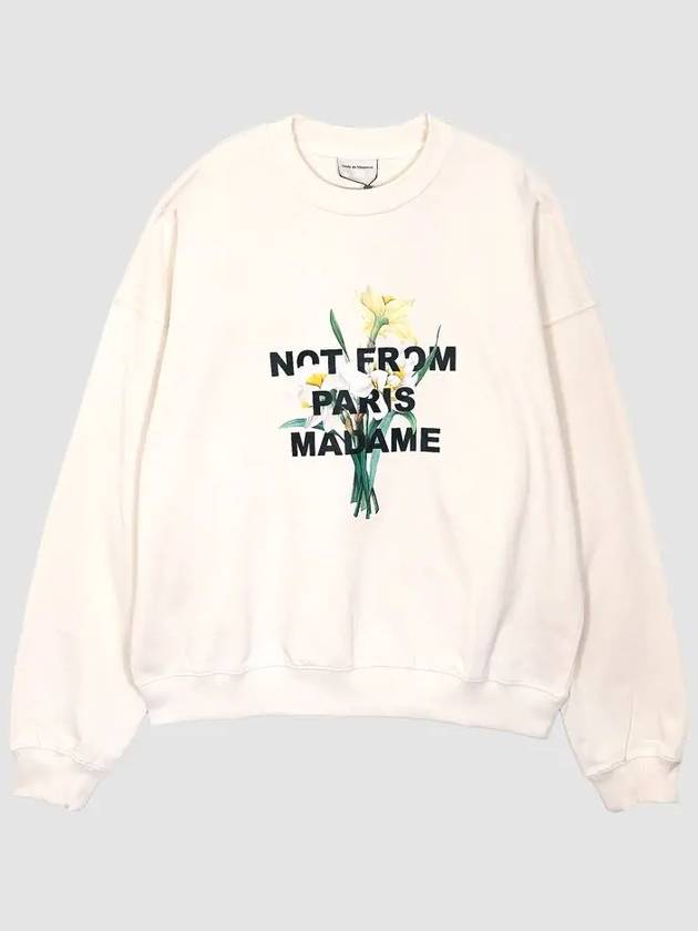 Flower Slogan Logo Sweatshirt Beige - DROLE DE MONSIEUR - BALAAN 3