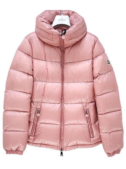 Women s Logo Patch DOURO Down Padded Short Jacket Pink 1A00069 595ZZ 500 - MONCLER - BALAAN 1