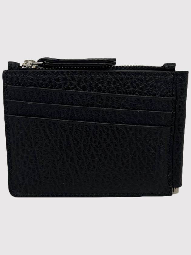 Stitch Leather Zipper Card Wallet Black - MAISON MARGIELA - BALAAN 4