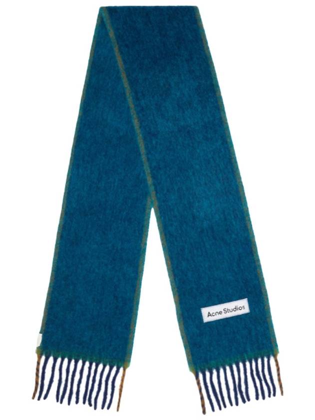 Mohair Wool Fringe Muffler Blue - ACNE STUDIOS - BALAAN 3