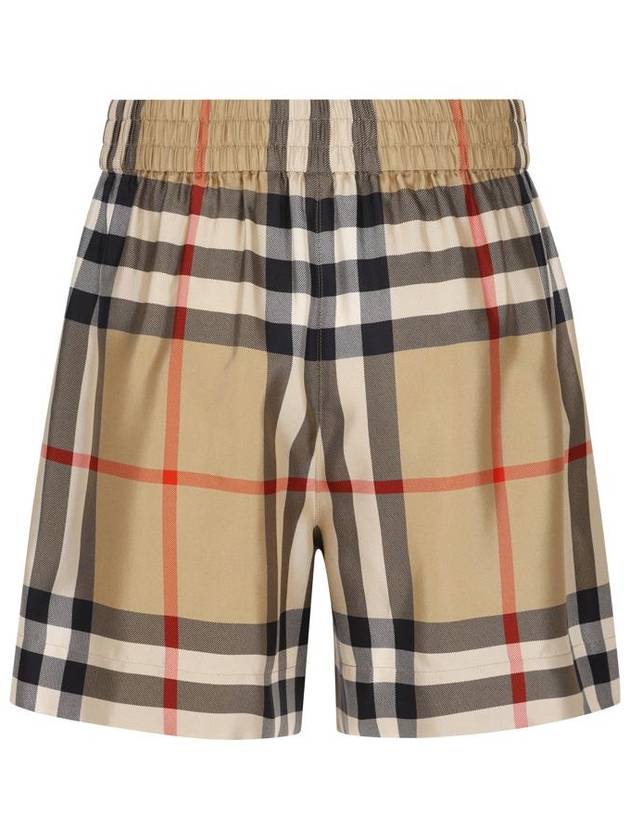 Check Print Shorts Beige - BURBERRY - BALAAN 3