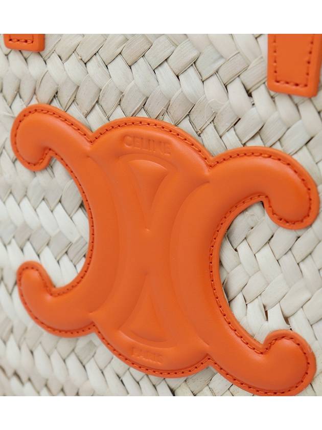 CEINE Orange Logo Rattan Tote Bag - CELINE - BALAAN 4