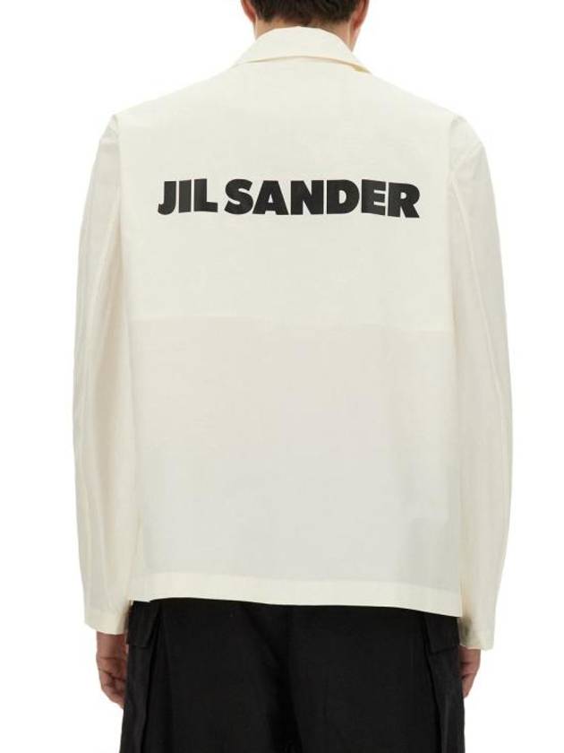 Back Logo Print Jacket Beige - JIL SANDER - BALAAN 4