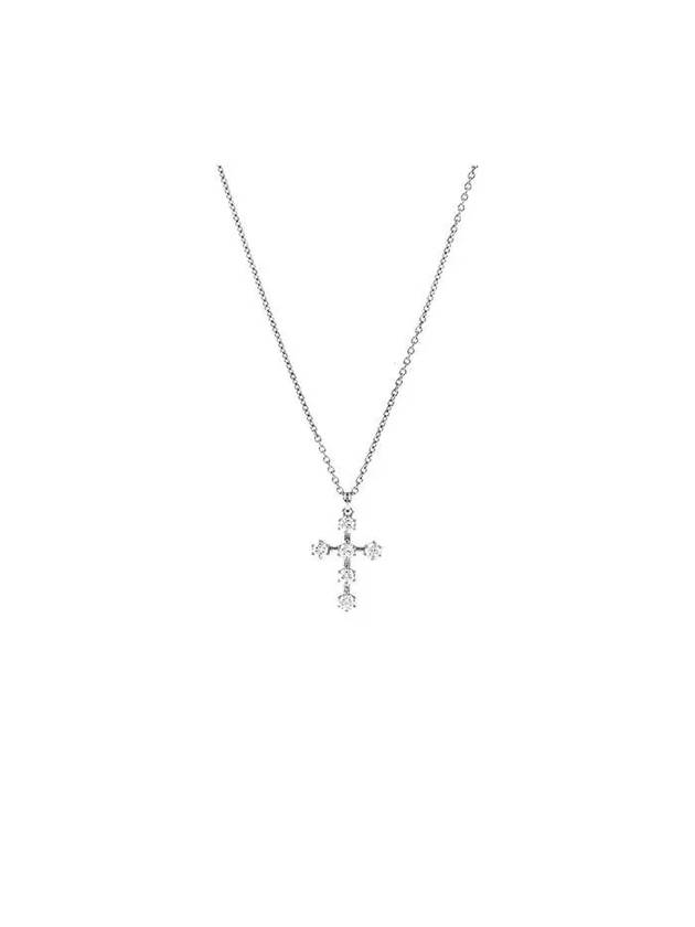 Insigne Pendant Round Cut Cross Rhodium Necklace Silver - SWAROVSKI - BALAAN 2