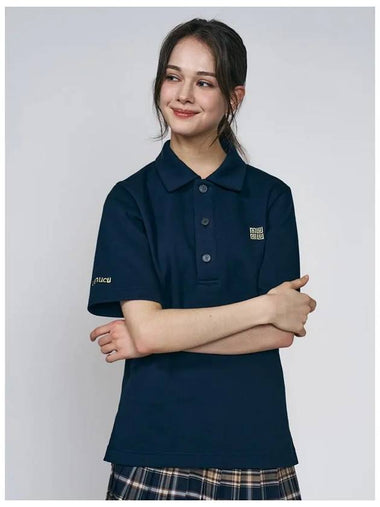 Button Collar Big Women s Golf Short Sleeve T Shirt NUGSUYT301NV - LENUCU - BALAAN 1