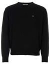 ORB Embroidered Crew Neck Knit Top Black - VIVIENNE WESTWOOD - BALAAN 2