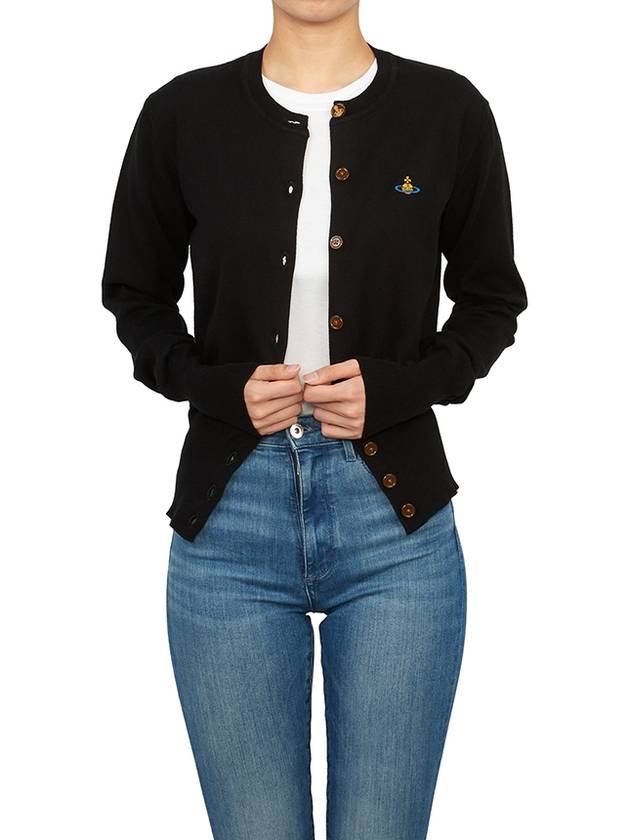 Logo Patch Cardigan Black - VIVIENNE WESTWOOD - BALAAN 6