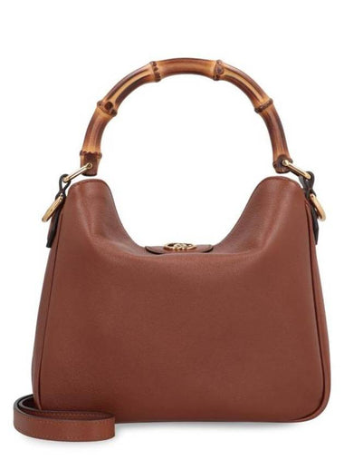 Diana Small Leather Tote Shoulder Bag Brown - GUCCI - BALAAN 1