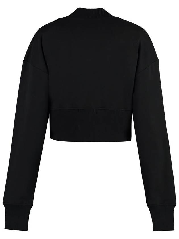 Logo Print Crop Sweatshirt Black - BALMAIN - BALAAN 3