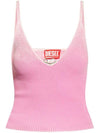 M Laila Faded Ribbed Knit Sleeveless Pink - DIESEL - BALAAN 1