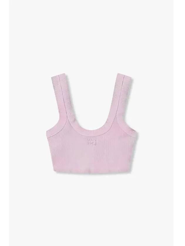 emboss logo ribbed tank top pink - ALEXANDER WANG - BALAAN 1