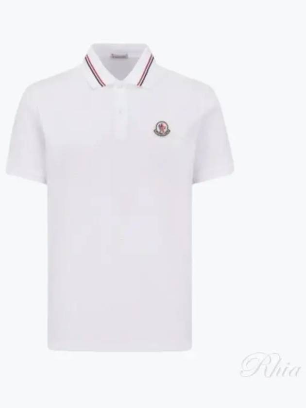 Logo Patch Polo Shirt White - MONCLER - BALAAN 2