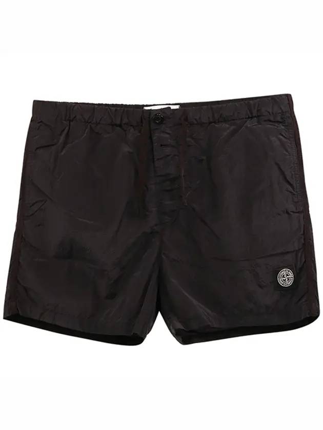 Logo Patch Nylon Metal Swim Shorts Charcoal - STONE ISLAND - BALAAN 1