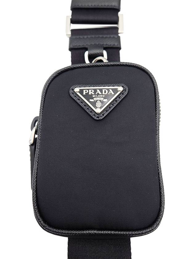 Prada 2VH113 Black Re Nylon Saffiano Leather Triangle Logo 2WAY - PRADA - BALAAN 7